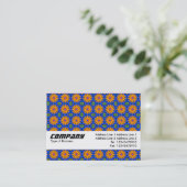 Carte De Visite Texture Band - Fleurs Orange (Debout devant)