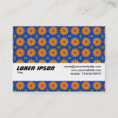 Carte De Visite Texture Band - Fleurs Orange (Dos)