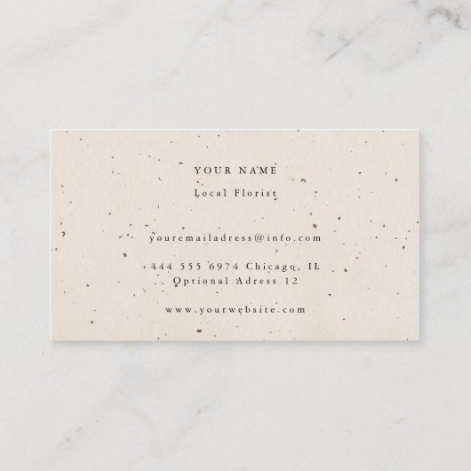 Carte de visite texturé beige minimal (Dos)