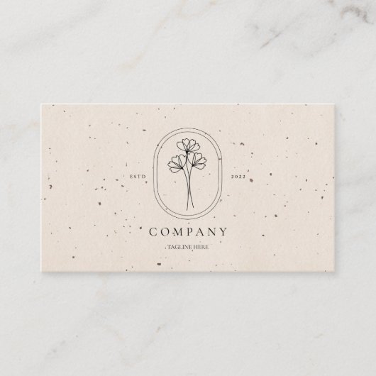 Carte de visite texturé beige minimal (Devant)