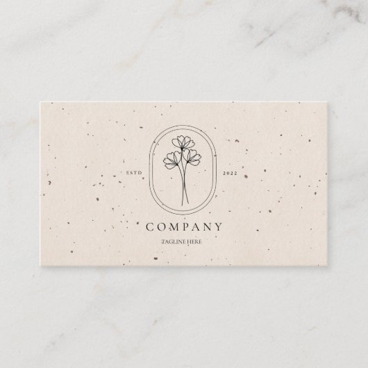 Carte de visite texturé beige minimal (Devant)