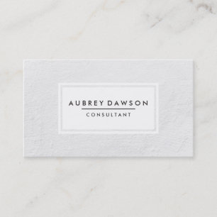 Carte De Visite Texture blanche minimaliste avec cadre