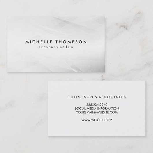 Carte De Visite Texture blanche minimaliste, Texture grunge (Devant / Derrière)