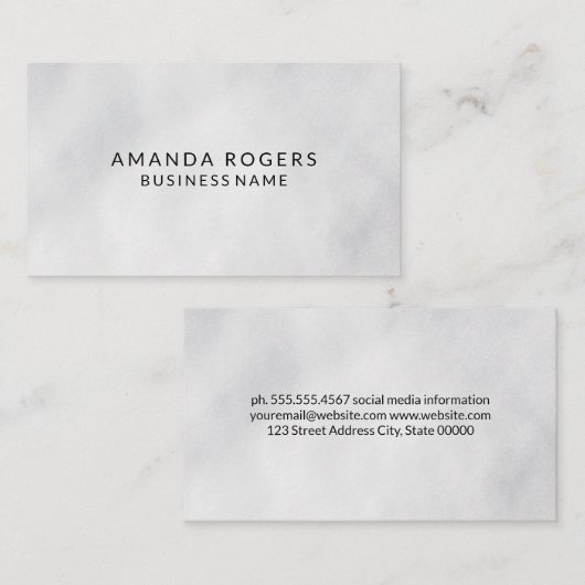 Carte De Visite Texture blanche simple (Devant / Derrière)