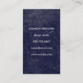 Carte De Visite texture bleue chic (Dos)