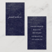 Carte De Visite texture bleue chic (Devant / Derrière)