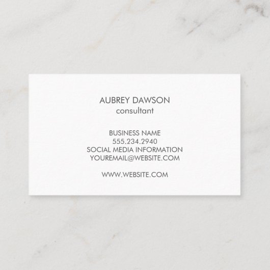 Carte De Visite Texture brodée métallique | Monogramme (Dos)