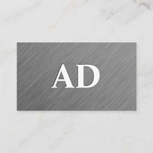 Carte De Visite Texture brodée métallique | Monogramme (Devant)