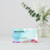 Carte De Visite Texture brossée colorée artistique (Debout devant)