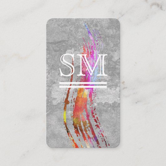 Carte De Visite Texture brossée contemporaine (Devant)