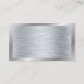 Carte De Visite Texture brossée d'argent métallique (Dos)