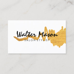 Carte De Visite Texture brossée de faux or élégant