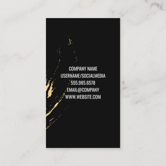 Carte De Visite Texture brossée en or (Dos)