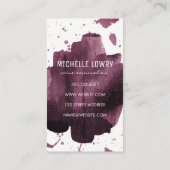 Carte De Visite Texture brossée expressive / Bouteille de vin et v (Dos)