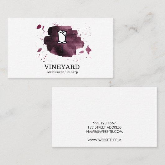 Carte De Visite Texture brossée expressive / Rose (Devant / Derrière)