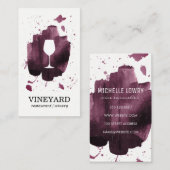 Carte De Visite Texture brossée expressive / Verre à vin (Devant / Derrière)