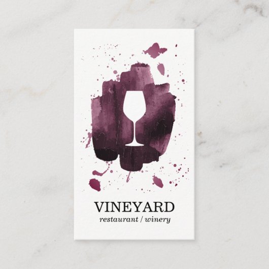 Carte De Visite Texture brossée expressive / Verre à vin (Devant)