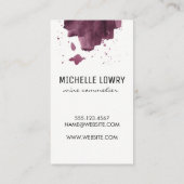 Carte De Visite Texture brossée expressive / Verre à vin (Dos)