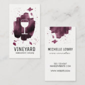 Carte De Visite Texture brossée expressive / Verre à vin (Devant / Derrière)