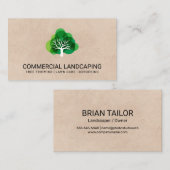 Carte De Visite Texture Brown | Arbre | Jardinage | Paysage (Devant / Derrière)