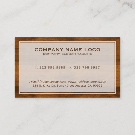 Carte De Visite Texture Brown en bois rustique (Dos)