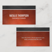 Carte De Visite Texture Brown foncée | Arrière - plan en cuir oran (Devant / Derrière)