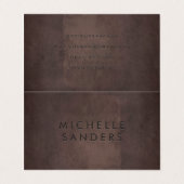 Carte De Visite Texture Brown lisse | Arrière - plan simple (Extérieur déplié)