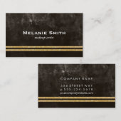Carte De Visite Texture / Brown profond / Bars double or (Devant / Derrière)
