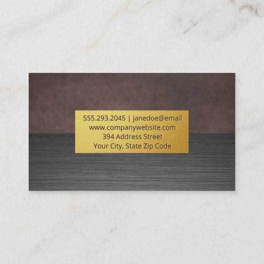 Carte De Visite Texture Brown | Texture métallique (Dos)