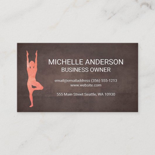 Carte De Visite Texture Brown | Yoga (Devant)