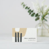 CARTE DE VISITE TEXTURE CÉRAMIQUE ABSTRAITE MODERNE OCRE JAUNE (Debout devant)