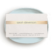 Carte De Visite Texture chic or et lin "Look" rayé moderne