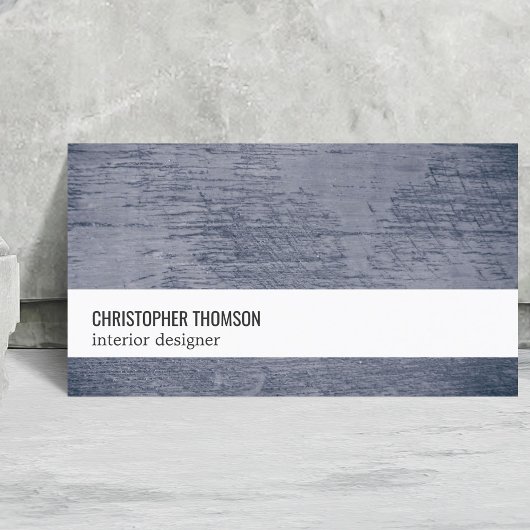 Carte De Visite Texture Cool moderne bleu blanc Concepteur intérie