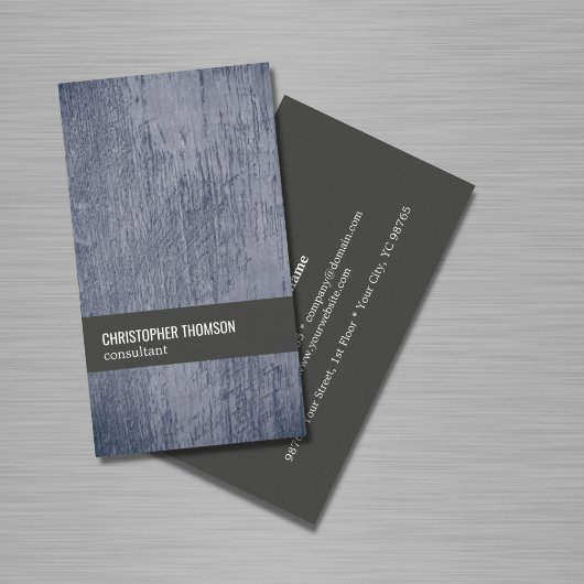 Carte De Visite Texture Cool moderne Blue Grey Consultant