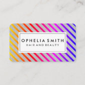 Carte De Visite Texture couleur chic rayures (Devant)