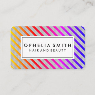 Carte De Visite Texture couleur chic rayures