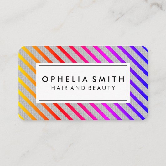 Carte De Visite Texture couleur chic rayures (Devant)