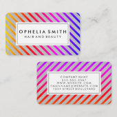 Carte De Visite Texture couleur chic rayures (Devant / Derrière)
