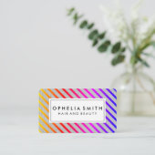 Carte De Visite Texture couleur chic rayures (Debout devant)
