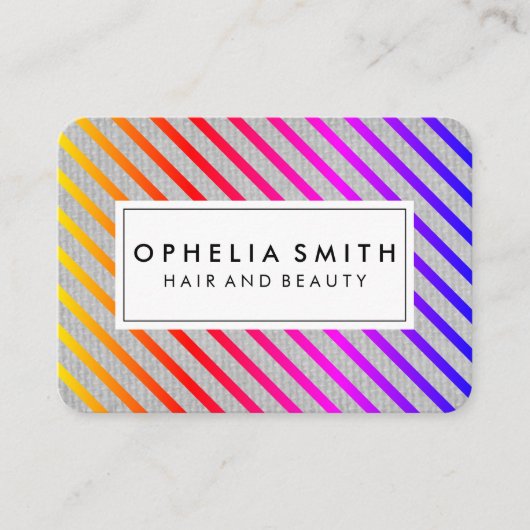 Carte De Visite Texture couleur chic rayures (Devant)