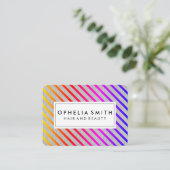 Carte De Visite Texture couleur chic rayures (Debout devant)