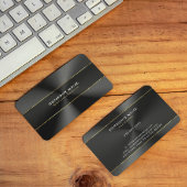 Carte De Visite Texture d'acier inoxydable noir Grilles d'or Accen