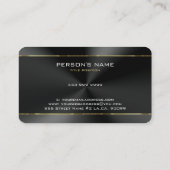 Carte De Visite Texture d'acier inoxydable noir Grilles d'or Accen (Dos)