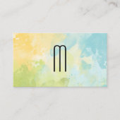 Carte De Visite Texture d'aquarelle monographique minimaliste mode (Devant)