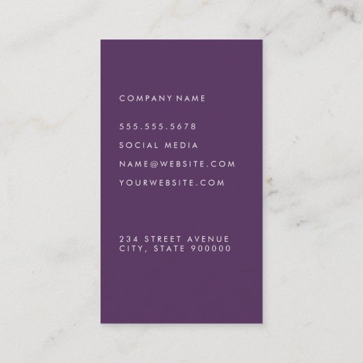Carte De Visite Texture d'aquarelle pourpre (Dos)