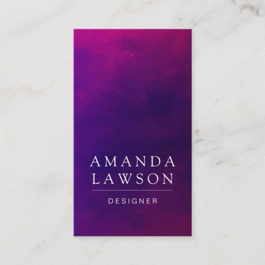 Carte De Visite Texture d'aquarelle pourpre (Devant)