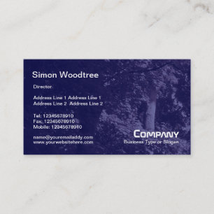 Carte De Visite Texture d'arbres - Bleu foncé