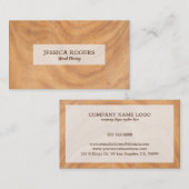 Carte De Visite Texture de bois brun clair (Devant / Derrière)