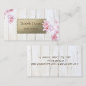 Carte De Visite Texture de bois élégant professionnel, Fleurs (Devant / Derrière)