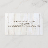 Carte De Visite Texture de bois élégant professionnel, Fleurs (Dos)